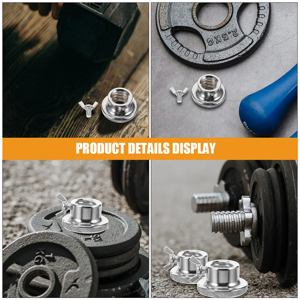 

6 Pcs Dumbbells Barbell Lock Clips Non-slip Fasteners Locks Silver Self-locking Nut Screw Nuts