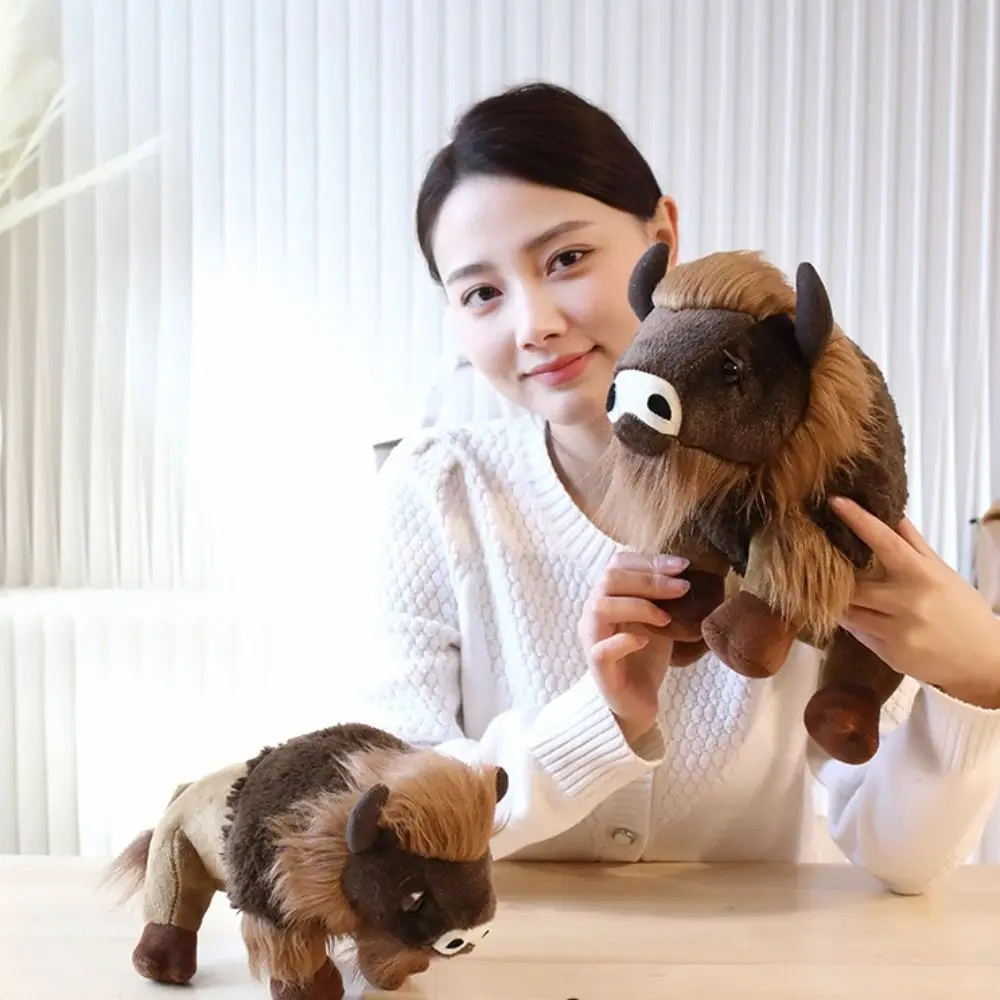 

Cute Long Mane Cattle Animal Plush Doll Horns Stuffed Bull Bull Plush Toys Fluffy Simulation Ox Stuffed Dolls Christmas