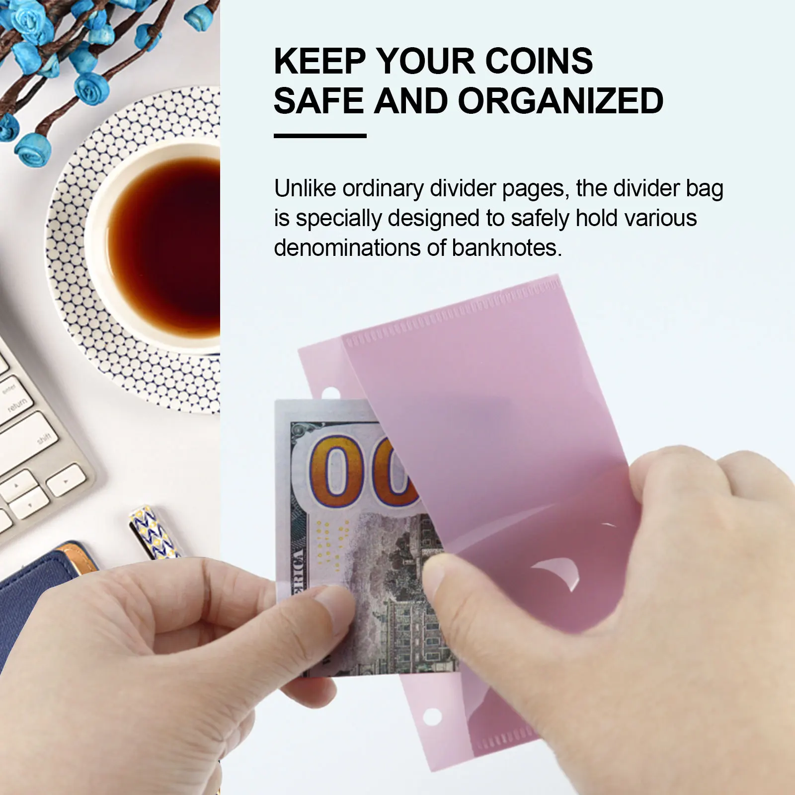 A6 A7 5Pcs Left Opening Pockets Binder Folders for 6Ring Notebook Divider Page Waterproof PVC Leaf Document Filing Bag