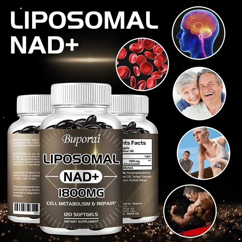 مكمل الدهون NAD - يدعم إصلاح الطاقة والحمض النووي، ويعزز صحة وظائف القلب والدماغ، وتخفيف التوتر، ومكافحة الشيخوخة
