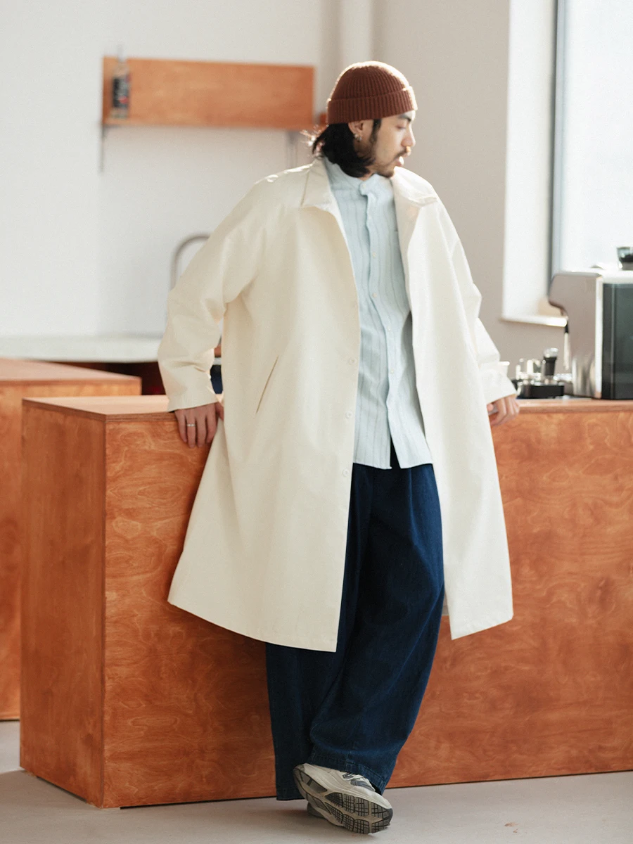 

Ветровка Noears Spring Vintage с длинными свободными рукавами, вставками на плечах, воротником-стойкой, на одной пуговице, в японском стиле