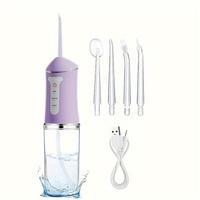 Oral Irrigator Portable Dental Water Flosser USB Rechargeable Water Jet Floss Tooth Pick 4 Jet Tip 220ml 3 Modes IPX7 1400rpm