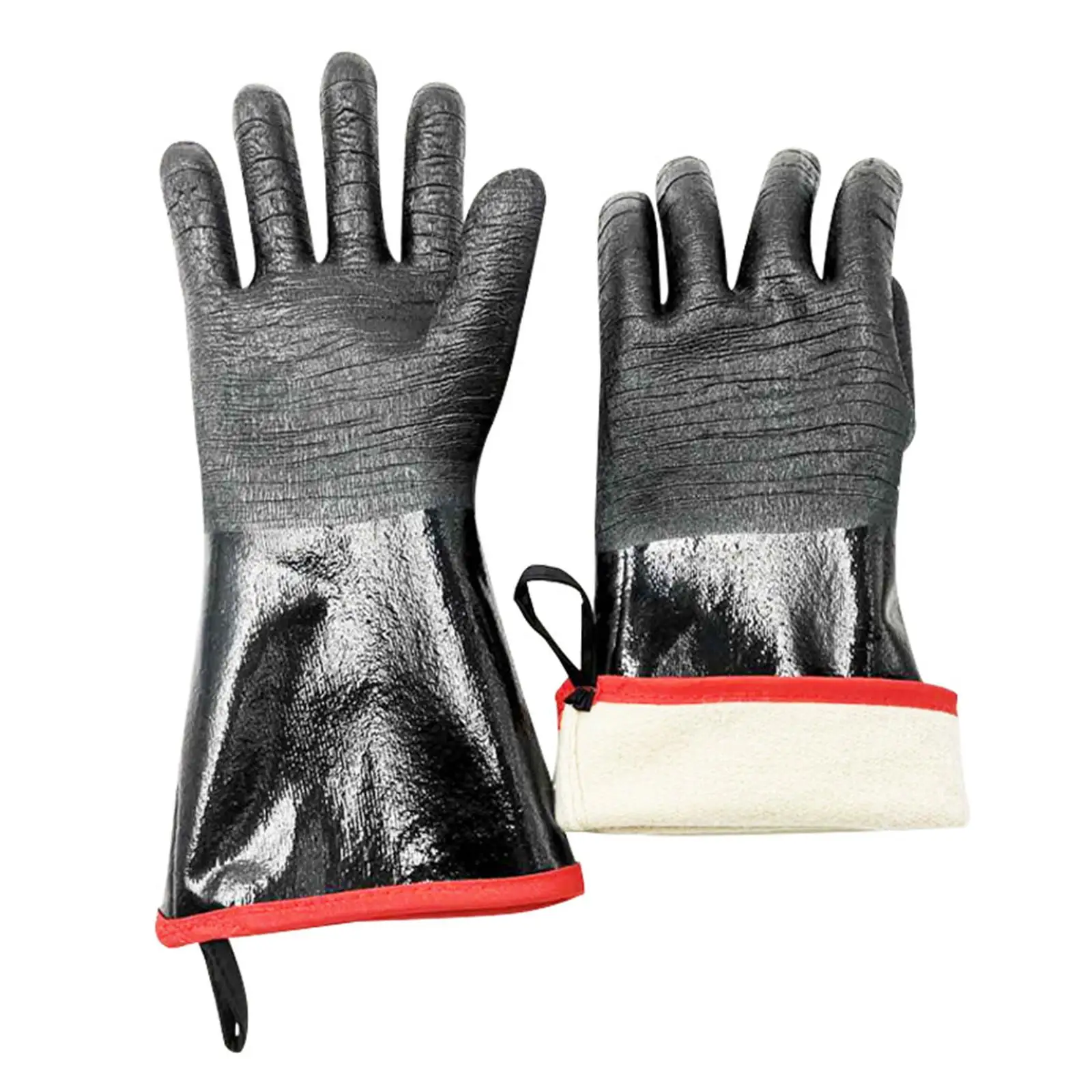 Black Neoprene Barbecue Gloves Heat Resistant Insulated Pit