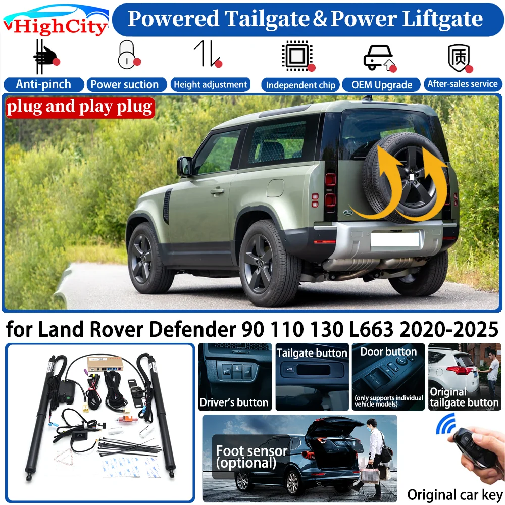 for Land Rover Defender 90 110 130 L663 2020-2025 Automatic Smart Powered Tailgate Power Liftgate System Strut Trunk Lift Kit