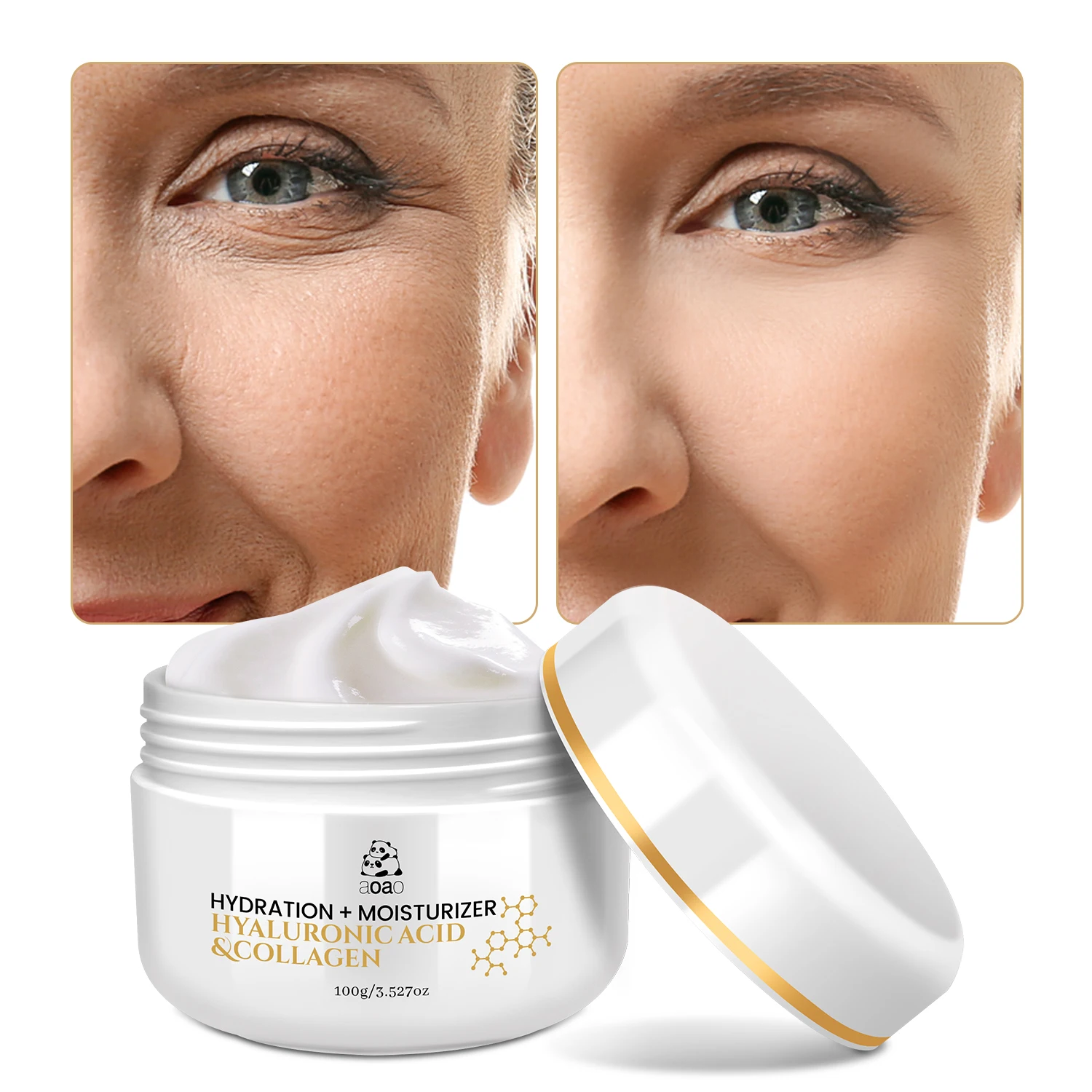 

Triple Collagen Cream - Hydrating & Firming Moisturizer with Hyaluronic Acid, Niacinamide & Jojoba Oil