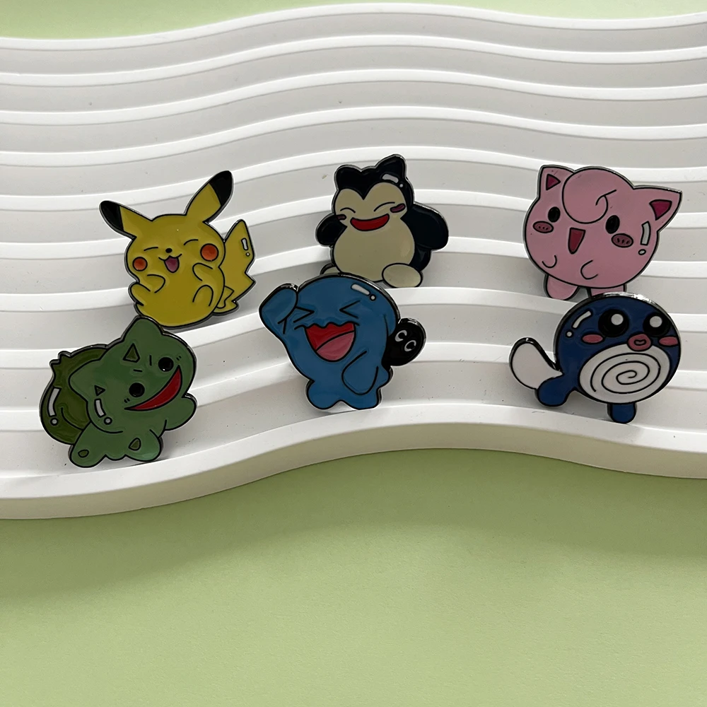 6 قطعة مجموعة دبابيس أنيمي n المينا Jigglypuff Poliwag لطيف الحيوان دبابيس الاطفال مجوهرات هدية تحصيل اللعب لصديق