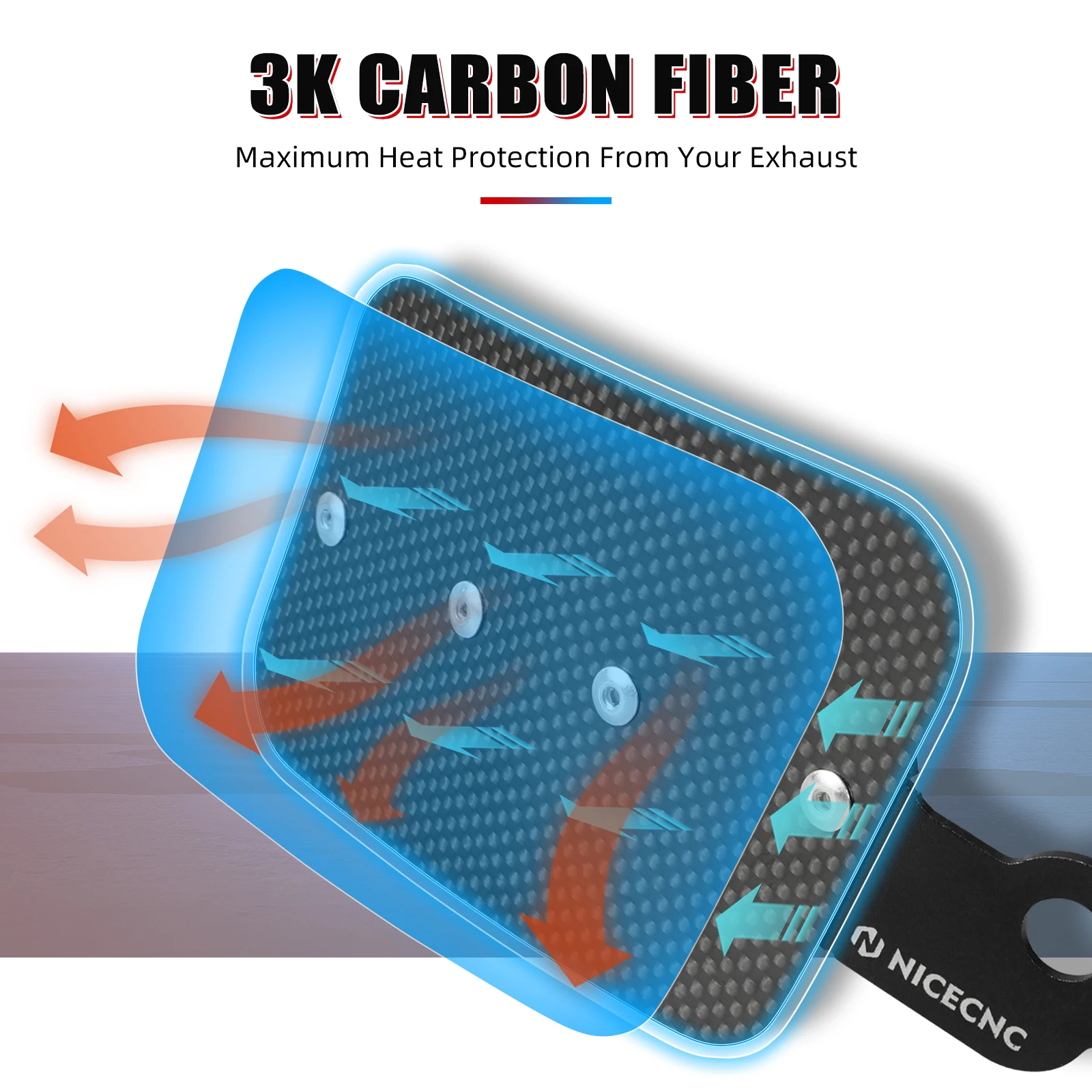 TRX450 المكربن الحرارة درع لهوندا TRX450R 2006-2009 TRX450ER 2009-2014 ألياف الكربون و T6-6061 الألومنيوم ATV الملحقات #5