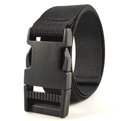 Plastic Gesp Nylon Riem Voor Heren Outdoor Militaire Training Canvas Riem 100/110/120Cm Verkrijgbaar Zwart