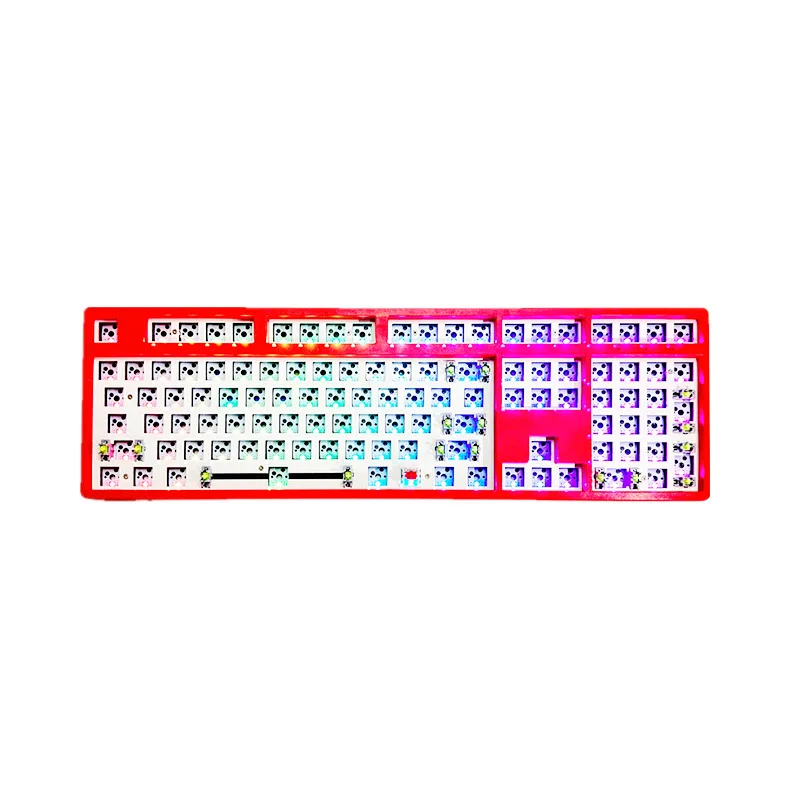 

Mechanical Keyboard KIT 3Mode RGB Backlit Gasket Structure Gaming Satellite Axis Full Key Hot Swap Keyboard Lower Position Light