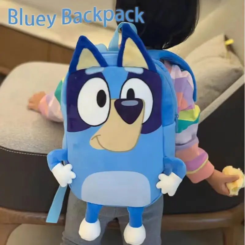 Bluey family  Schoolbag Cartoon Bingo friends Plush Backpack Picnic And Travel Snack Bag bluey pencil case Bingo coin purse gift image 5
