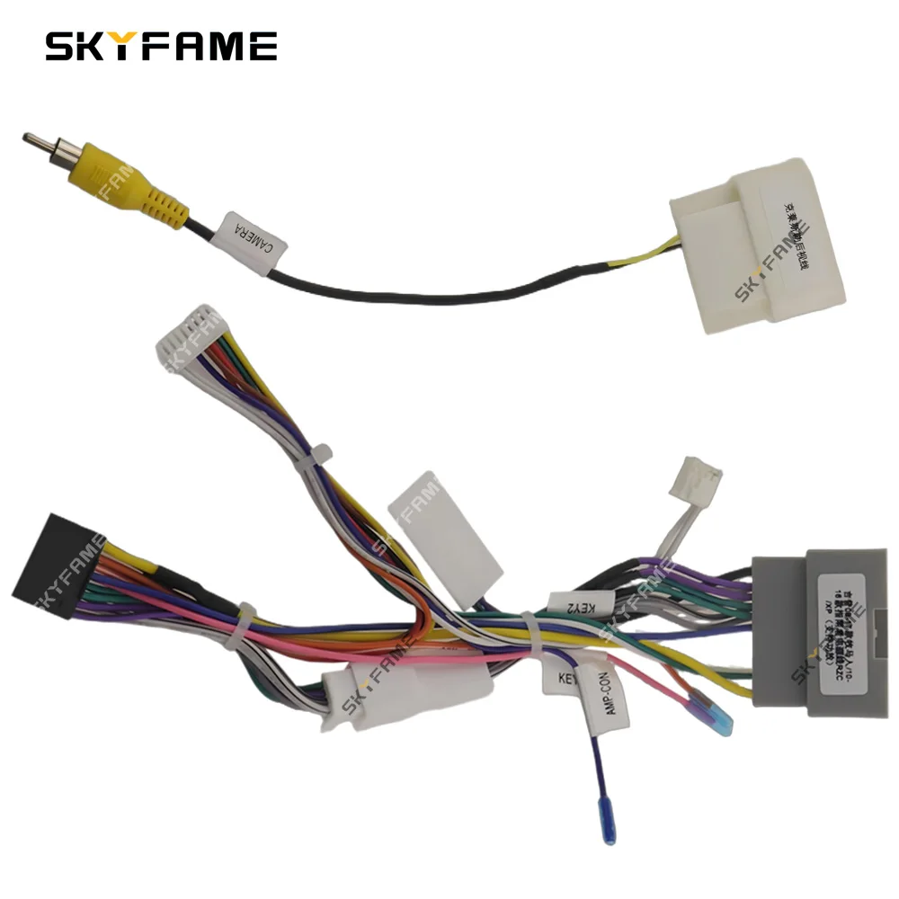 SKYFAME Adaptor Wiring Harness 16pin Mobil, Kotak Canbus Decoder, Kabel Daya Android Untuk Jeep Wrangler Compass