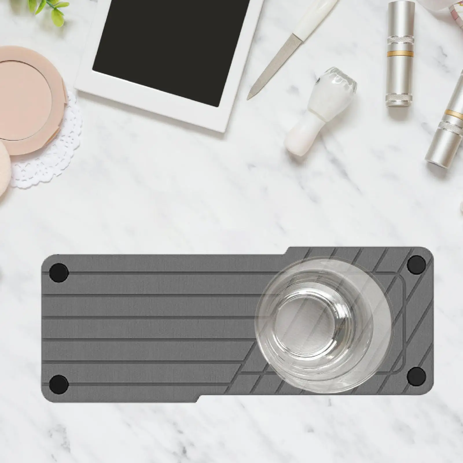 Diatomaceous Dish Drying Mat Water Absorbing Stone Tray Sponge Holder Sink Organizer for Countertop Toiletries