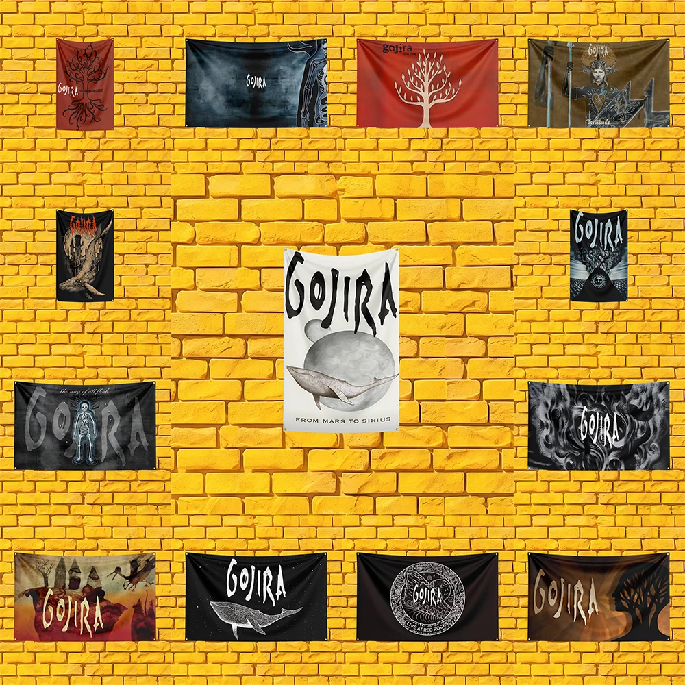 Gojira Tribute Music Flag 3x5 FT Polyester Decorative Banner For Home Bar Music Room Gift