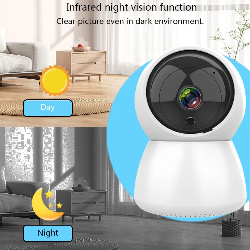 Tuya-Wireless Home Security Surveillance Camera, visão noturna, Monitor do bebê, Auto Tracking, visão noturna, Smart Mini WiFi, IP, interior, HD, 4MP