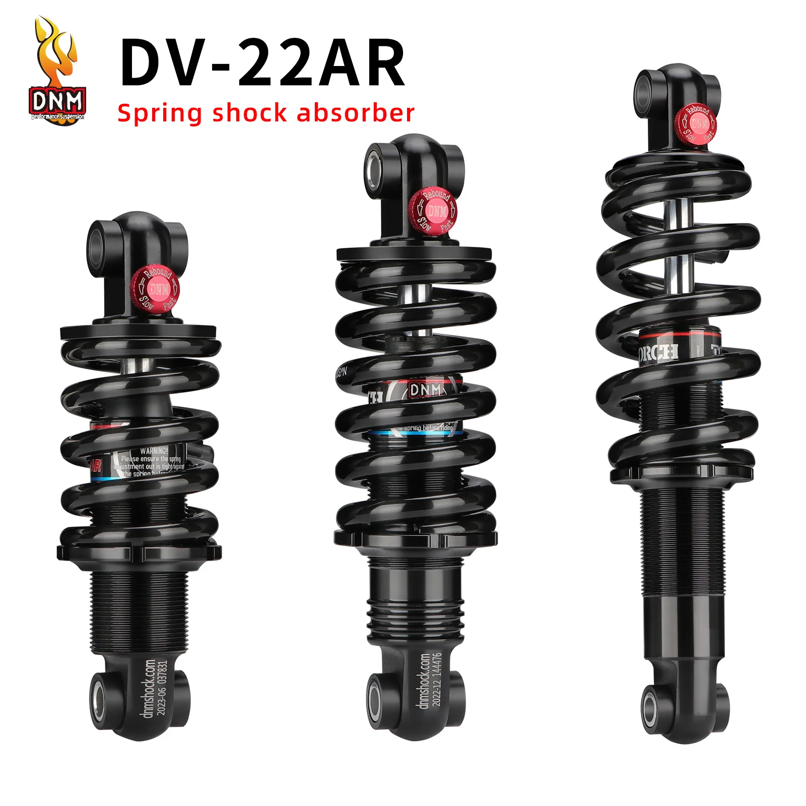 DNM DV-22AR Mountain Bike Spring Shock Absorber 125mm/150mm/165mm/190mm/200mm 550lbs/750lbs MTB Bicycle Rear Shock Absorber