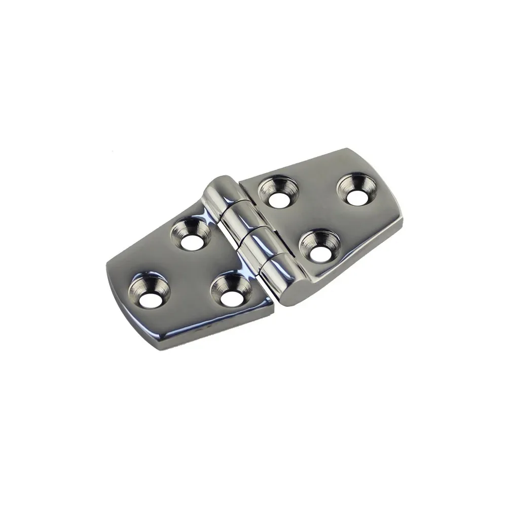 Bisagra  correa  puerta fundida  acero inoxidable 316, 2 piezas, con 6 agujeros, 76mm, 102mm, pulido  espejo, bisagras m