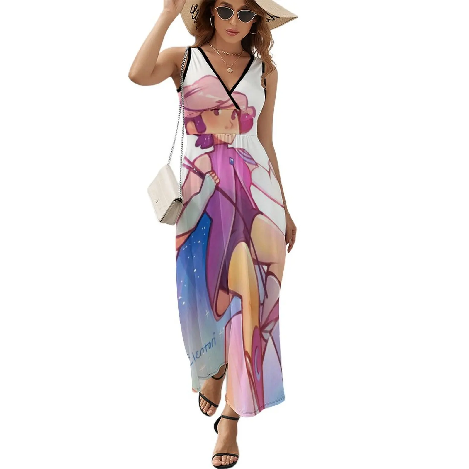 

Glimmer Sleeveless Dress beach dresses elegant chic women dresses promotion dresses for special events loose summer dress