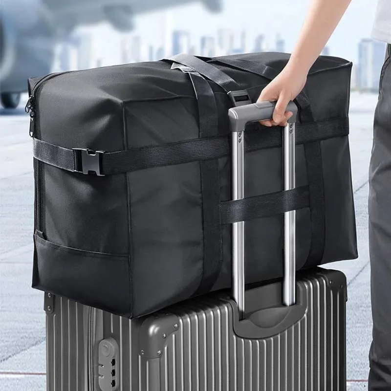 Sac de rangement pliable grande capacité pour bagages à main, sac de déménagement imperméable, sac de voyage pliable en tissu Oxford
