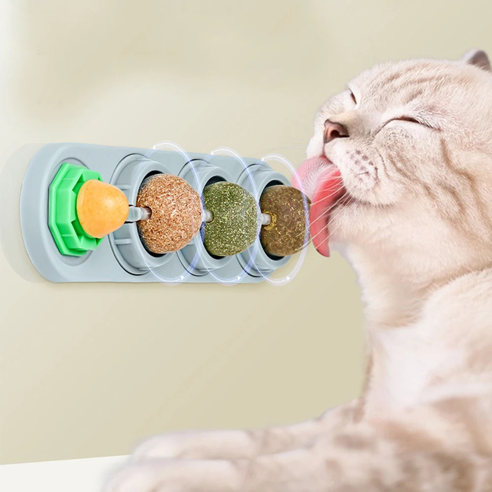 Cats Rotating Natural Catnip Ball Molars Cleans Teeth Bites Catnip Balls Healthy Promote Digestion Grass Snack Pet Cat Supplies