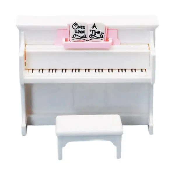 Mini Piano and Stool Set Plastic 1 12 Miniature Furniture Dollhouse Musical Instrument Decor for Wedding Party