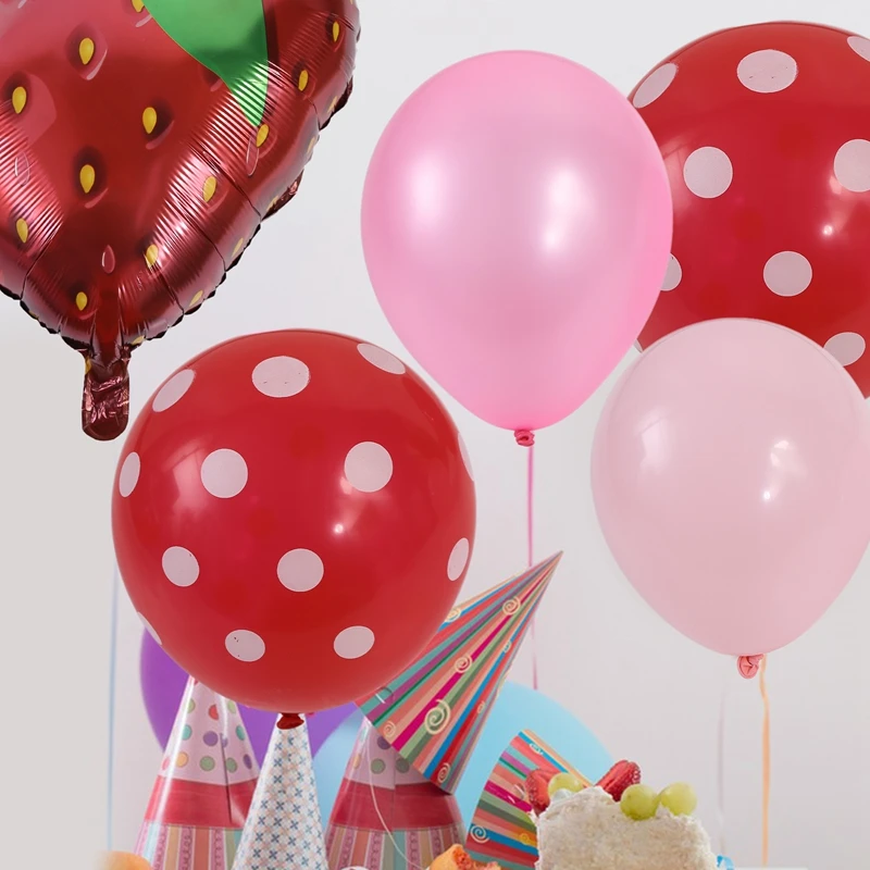 Strawberry Balloon Arch, Strawberry Birthday Gathering Decoration, Strawberry Decorations Kit(128Pcs)