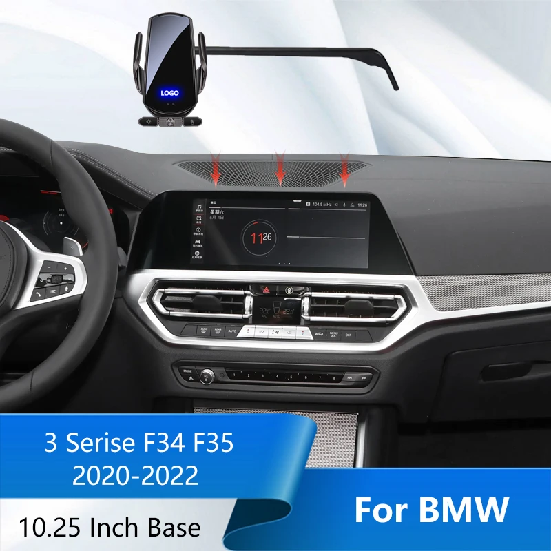 

Автомобильный держатель для BMW 3 Serise F34 F35 2020-2022 QI Беспроводная зарядка 10,25 дюймовый экран фиксированный базовый навигационный кронштейн