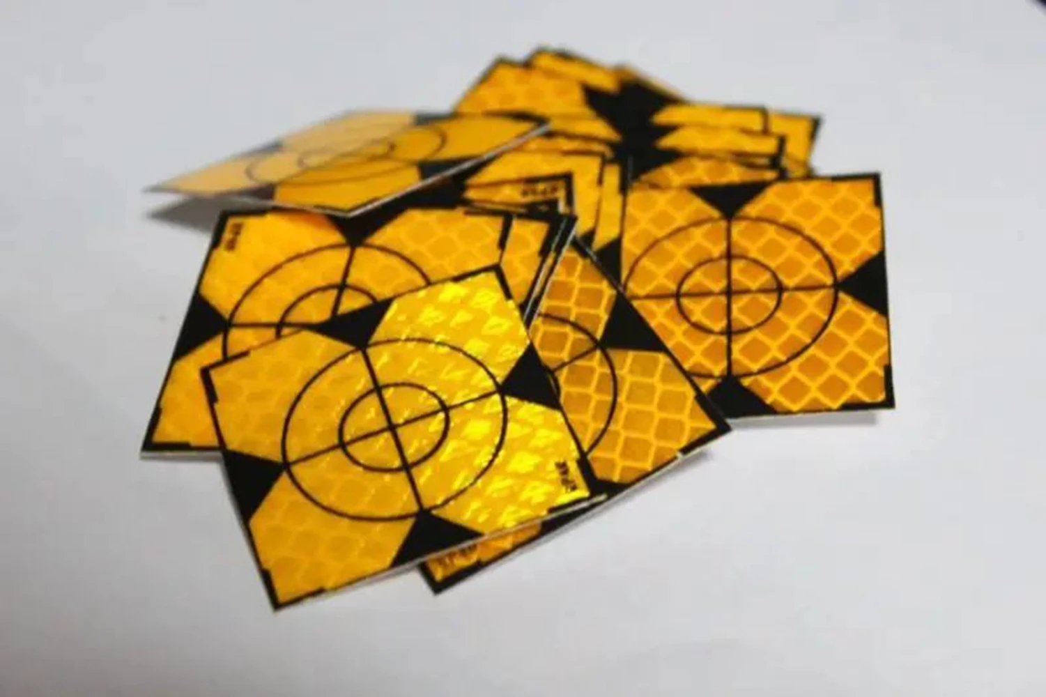 100pcs Yellow Reflector Sheet 60x 60mm Reflective Tape Target for Total Station