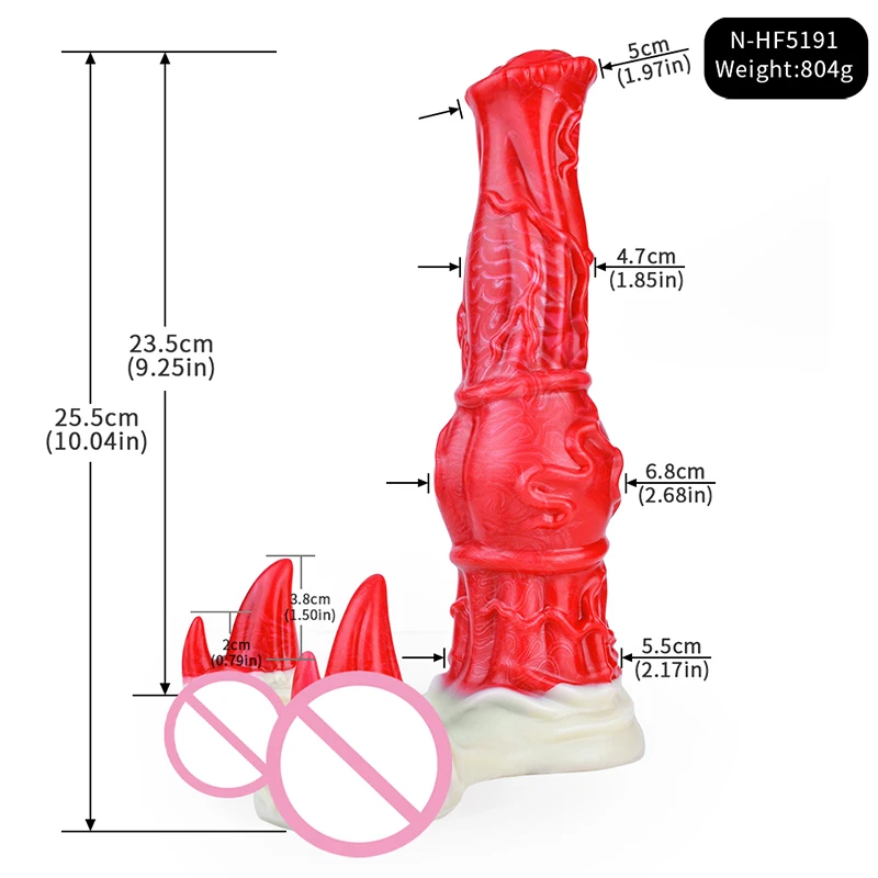 25.5*6.8cm Devil Horn Testis Horse Dildo Monster Penis Fake Dick Big Cock Women Masturbator Adult Sex Toy for Pussy Anal Sexshop image 2