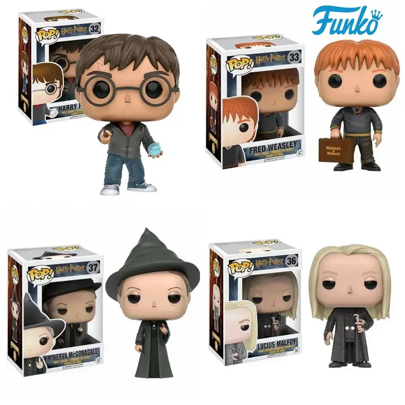 Funko POP Figura Vinilo Mundo Mágico Harryy Potter 32 # MINERVA Mcgonagall 37 # LUCIUS Malfoy 36 # FRED WEASLEY 33 juguetes modelo de PVC