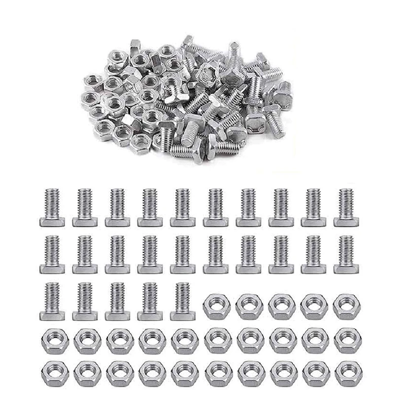 100Sets Greenhouse Nuts & Bolts Cropped Head Aluminium Nuts Bolts For Glasshouse Building Repairing Waterproof Universal