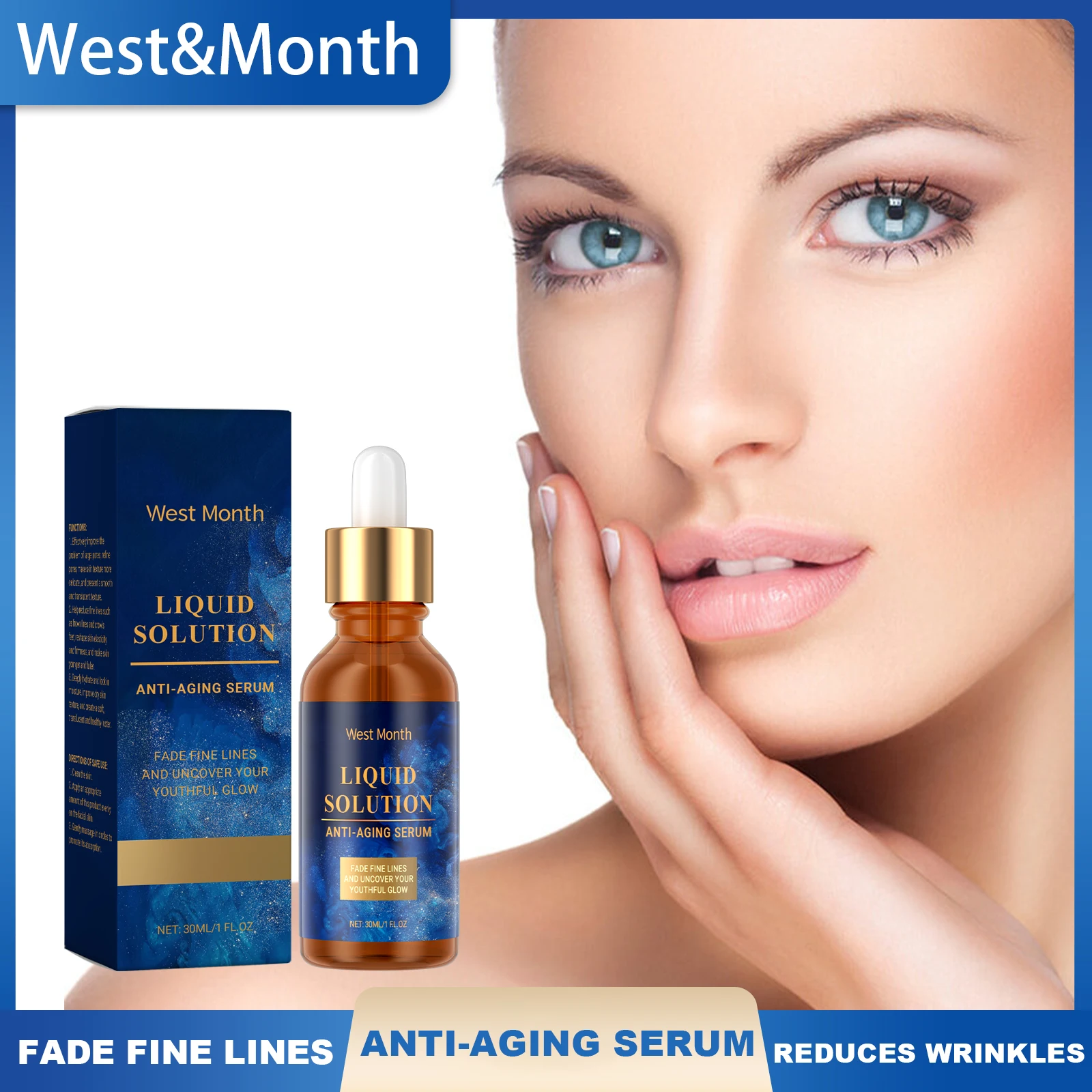 West Month Anti Aging Serum Whitening Firming Fade Fine Lines Hydrating Reduces Wrinkles Skin Repair Nourishing Skin Care Beauty