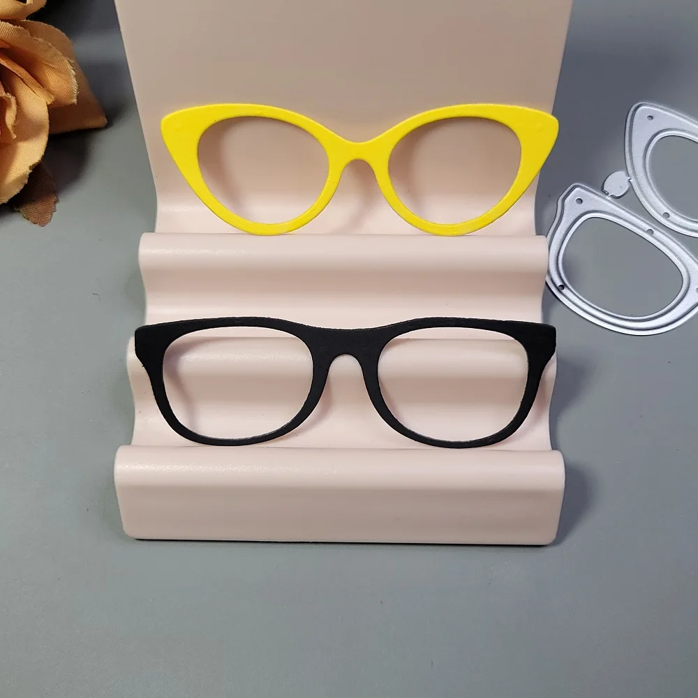 2PC Glasses Cutting Dies Craft DIY Papercutting Home Album Production Tool Embossing Steel Material Scrapbook Glasses Die Cut