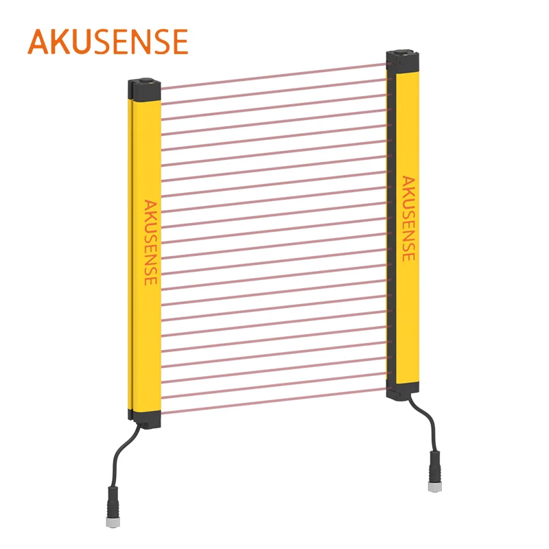 Akusense Guidance Economical Infrared Laser Beam Sensor 40mm Beam Pitch Gate Sensor Safety Light Curtain For Industrial