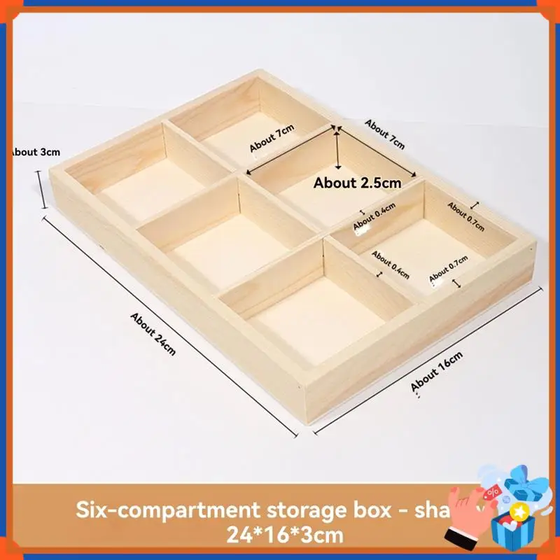 Compact Six-Compartment Wooden Desktop Organizer For Efficient Stationery Storage In Office And Kindergarten
