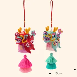 Chinese New Year Dragon Aromatherapy Pendant Sandalwood Embroidery Decoration Decorative Desk Car Home Handmade Craft Gift