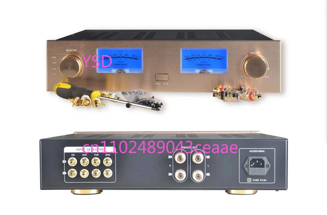 AV Meter AMP Case Enclosure / Box / Gold Panel / Chassis /Merge Chassis /Iron Aluminum Chassis