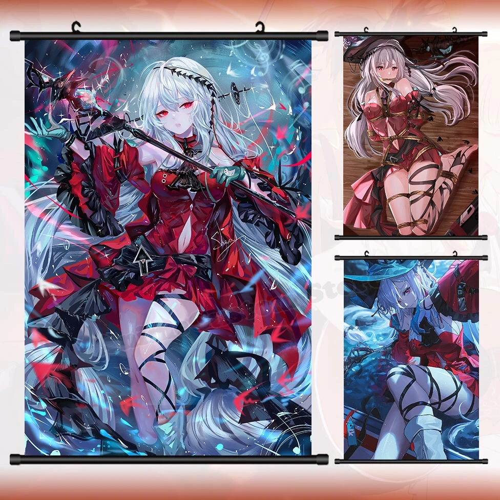 Anime Arknights Skadi the Corrupting Heart Cosplay HD Wall Scroll Roll Painting Poster Gaming Hanging Picture Poster Gift