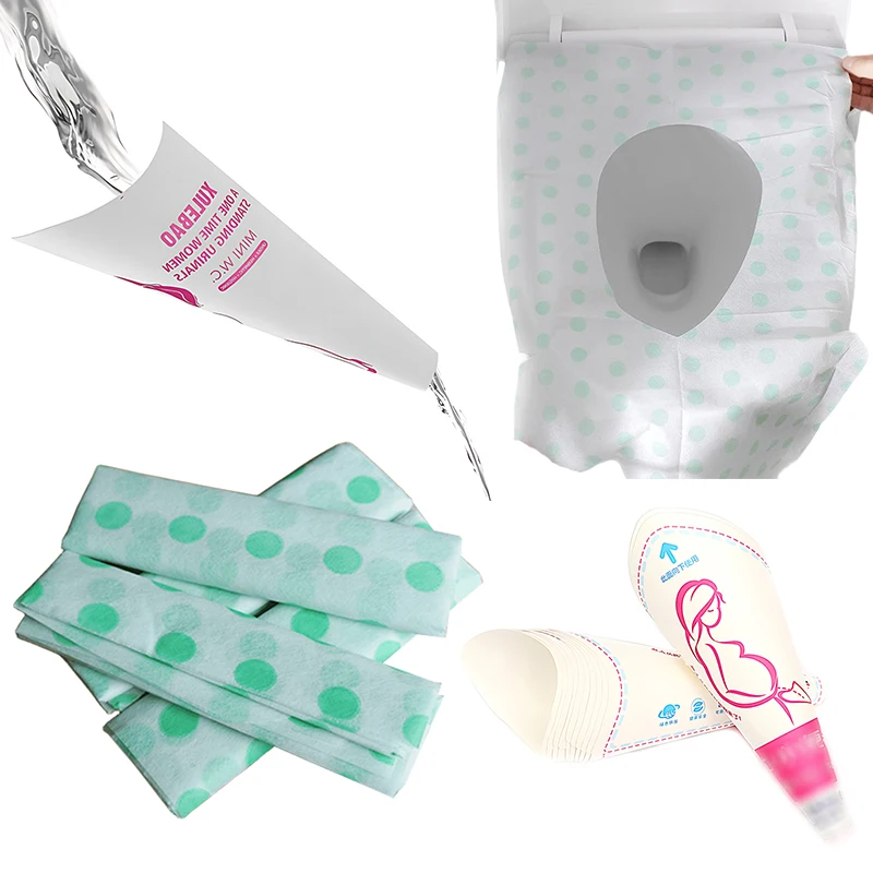 Disposable Paper Urine Funnel with Polka Dots Toilet Seat Cover Pads Portable Travel Camping Hotel Props Outside Accessories ZYF