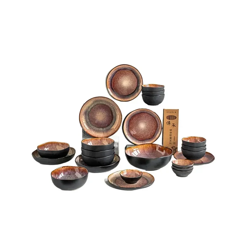 Value Ceramic Tableware Gift Box Set Plate and Bowl Combination for Housewarming New Home Household Use
