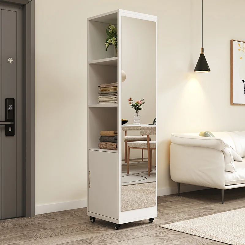 

Full-length mirror integrated hanger household storage fitting mirror living room bedroom rotating multi-functional entrance ful