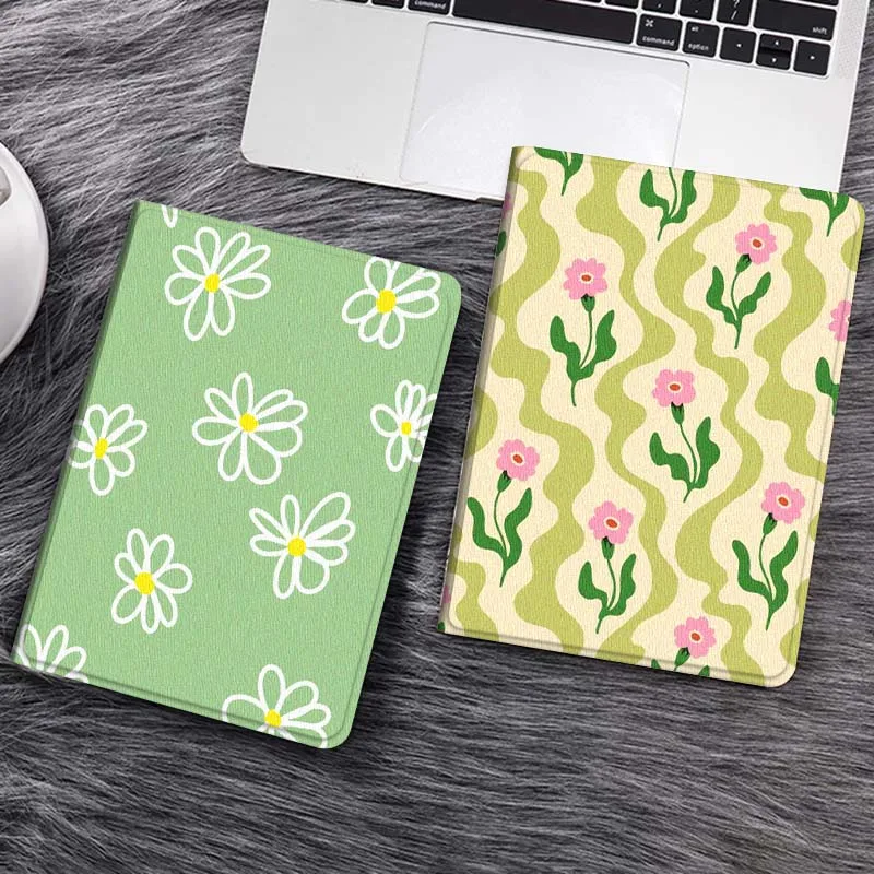 

Cartoon Daisy Pattern Print Tablet Case For Samsung Tab Galaxy S6 S11 A A7 A8 A9 A11 10.1 10.4 10.5 Plus Lite Gift