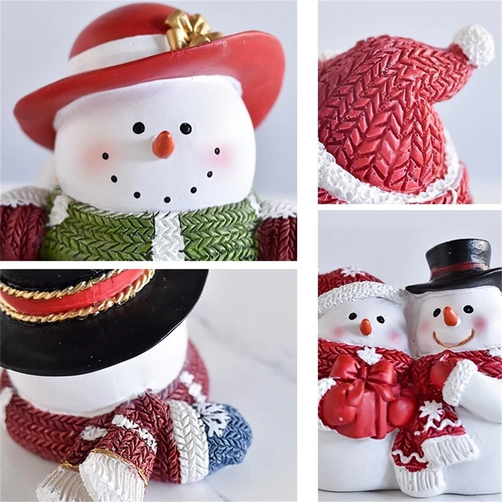 Figuras de natal artesanato resina boneco de neve festivo decoração lembrança festiva fontes de festa natal