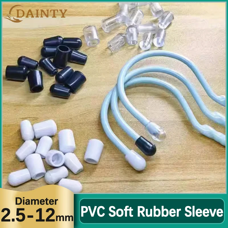 

PVC Soft Rubber Cap Plastic End Caps Use for Screw Thread Protecte Shelf iron Wire Protective Cover Hanger Sheath 2.5-12mm