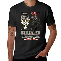 REMEMBER 광택제 Hussars-비엔나 전투 티셔츠, 히피 옷, 남성용 재미있는 옷