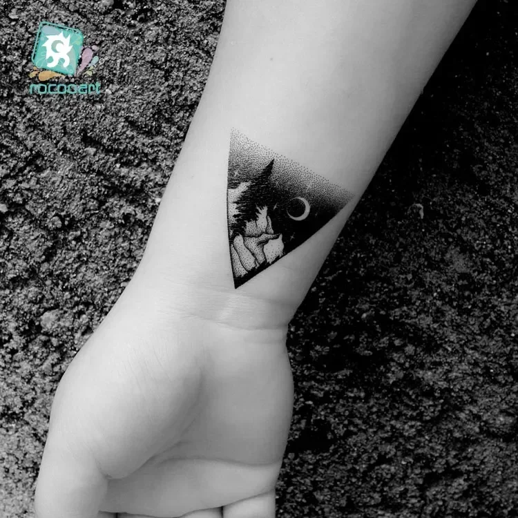  Moon Mountain Temporary Tattoo Stickers Ecology Fake Tattoo Planet Tatuajes Ocean Taty Coconut Tree Waterproof Tatouage