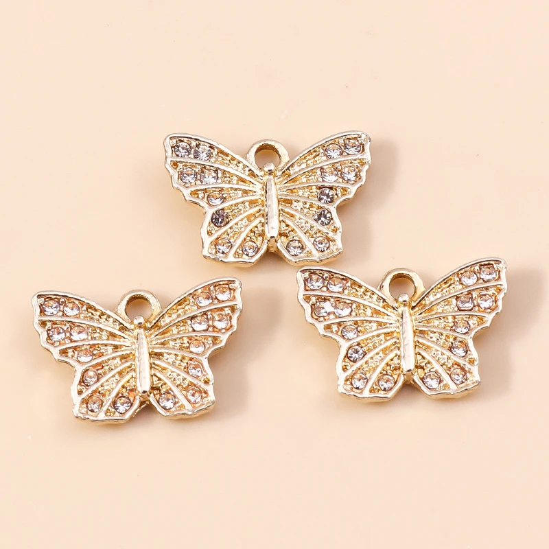 20 Stück 18x12mm Niedliche Kristall-Fliegender-Schmetterling-Anhänger für die Herstellung von Ohrringen, Anhängern, Halsketten, Accessoires, DIY-Bastelarbeiten und Schmuckzubehör – Detail 3