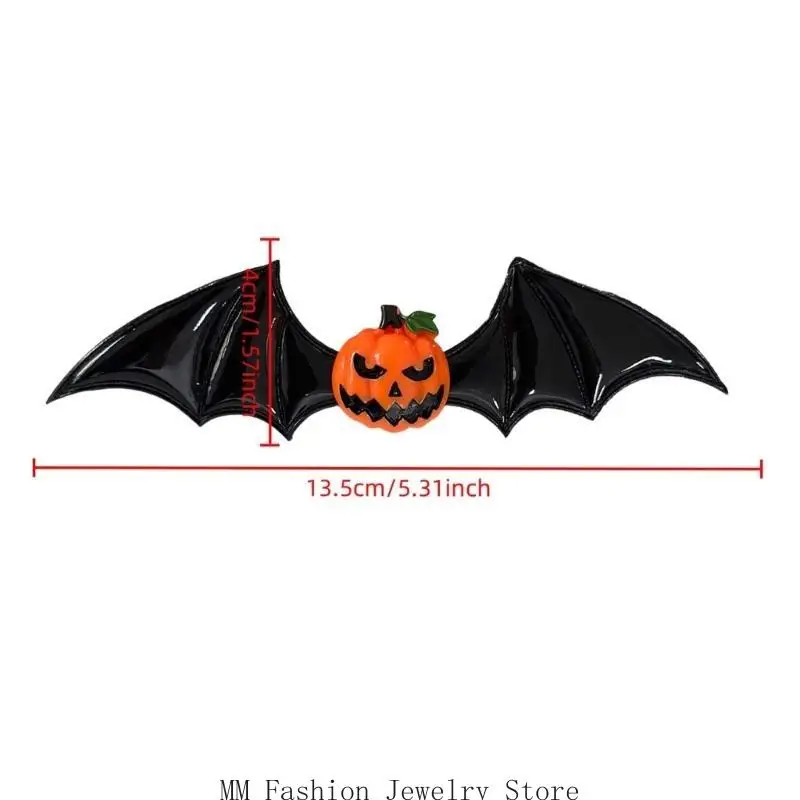 D0UB 1 قطعة إكسسوار شعر على شكل خفاش غامض خفيف الوزن من الراتنج مشبك شعر الهالوين #6