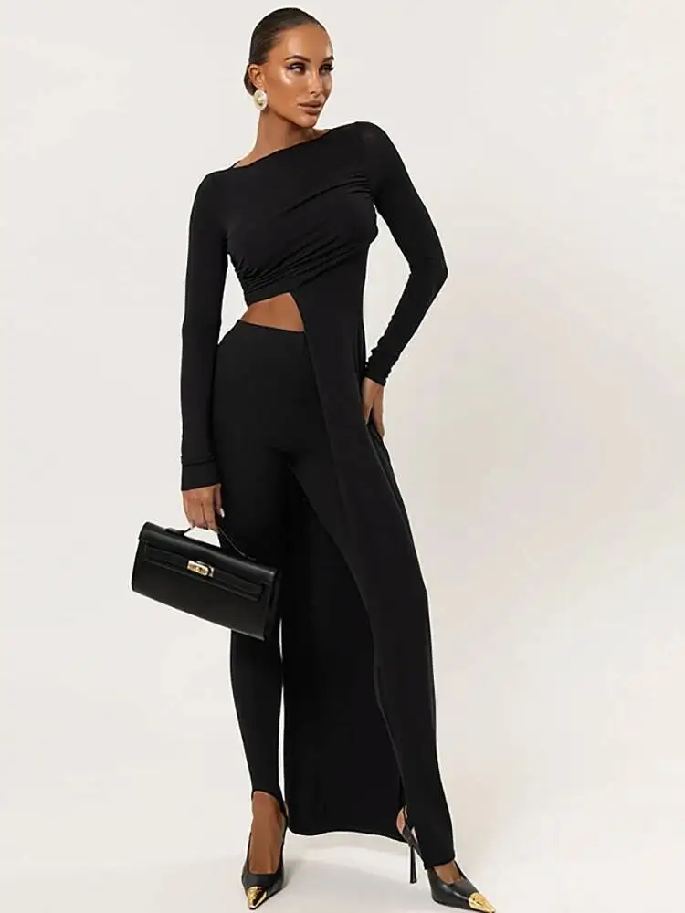 

Fantoye Autumn New Long Sleeve Ribbons Women T-shirt Coffee Round Neck Casual Short T-shirt Female Slim Elegant Party Streetwear