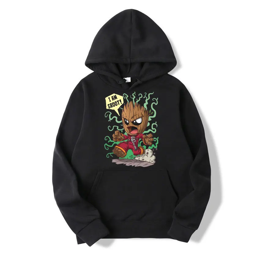 I Am Groot Hoodies Leisure Printed Harajuku Vintage Sweatshirts Hoodie Funny Men Women Tops Outerwears Blouse Streetwear Hoodies