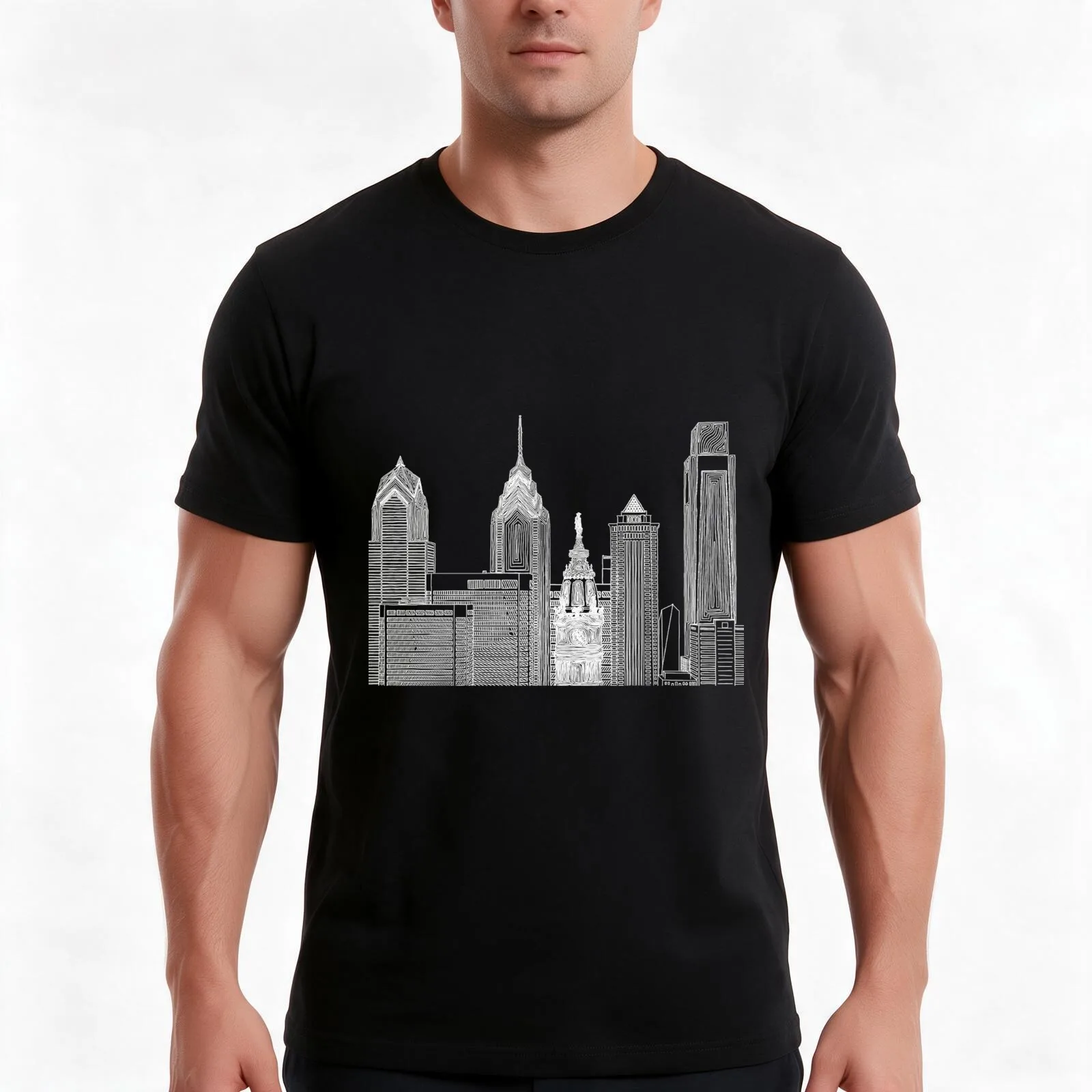 Philly T-Shirt Summer Casual Cotton Tee Oversized Streetwear Tops Vintage Graphic Print Loose Fit Short Sleeve 100% Cotton